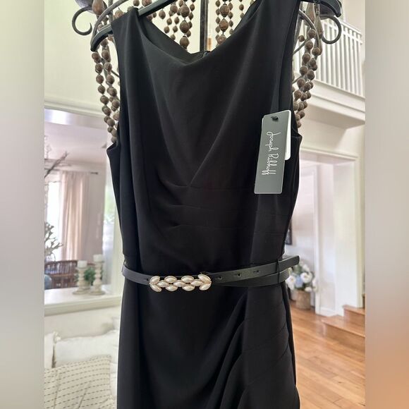 JOSEPH RIBKOFF BLACK BELTED DRESS NEW WITH TAGS - Picture 3 of 9